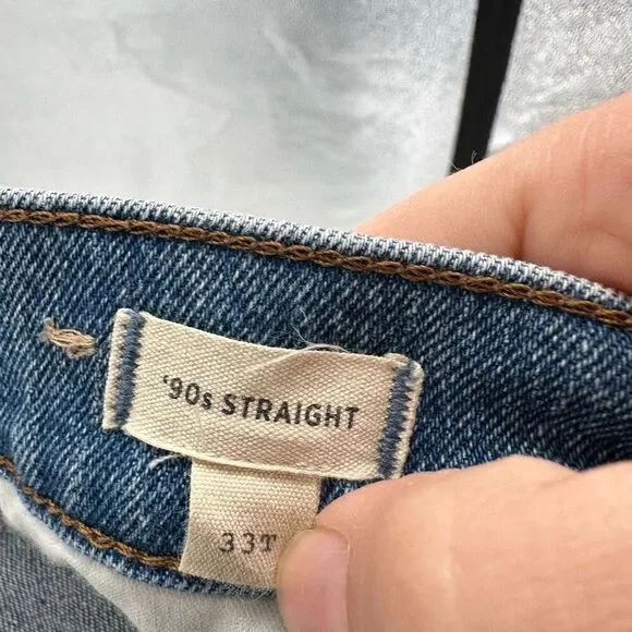 MADEWELL Women's The Tall '90s Straight Enmore Blue Wash Jean Jeans size 33T - Picture 3 of 13